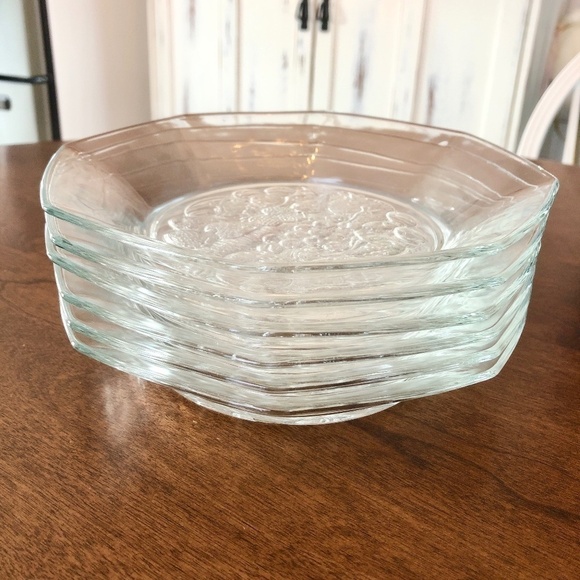 FELIX POTIN, La Parisienne, RARE, Vintage, Octagonal, Glass, Dessert Plates, 6 - Picture 2 of 16